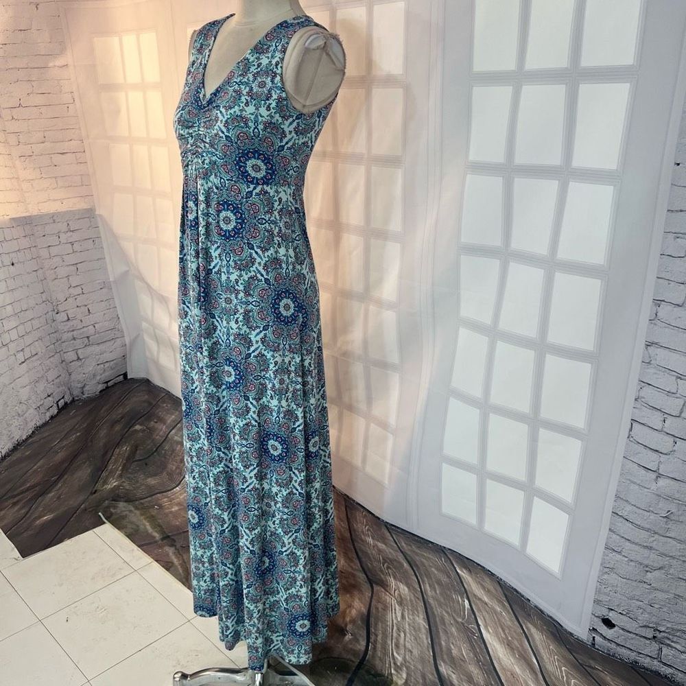 Talbots sleeveless paisley floral jersey maxi dress size small - Picture 3 of 10